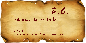 Pekanovits Olivér névjegykártya
